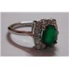 Image 1 : 3.010g Green Onex and CZ Ring Sterling Silver