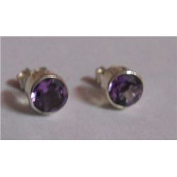 1.760g Earring of Amethyst Sterling Silver