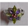 Image 1 : 2.770g Ring of Amethyst,Garnet,Peridot and CZ Sterling Silver