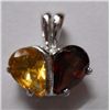 Image 1 : 2.140g Pendant of Garnet and Citrine in silver