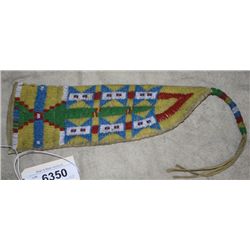 Beaded Knife Sheath Yellow & Green