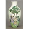 Image 1 : A large 'famille-rose' vase, the tall ovoid body painted with three drunken deities laughing and...