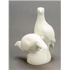 A Meissen white porcelain ornithological group of two partridges, modelled by Weiss, 18cm high, b...