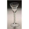 An airtwist wine glass, the pan-topped bowl supported on a stem with a multi-ply spiral cable, on...