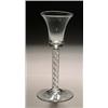 An airtwist wine glass, the waisted bucket bowl supported on a stem enclosing a spiral gauze core...