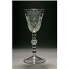 A Dutch-engraved light-baluster goblet, the round funnel bowl engraved with arms of four lions ra...