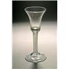 Image 1 : An opaque-twist wine glass, the bell bowl with a solid lower section and tear inclusions, support...