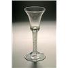 Image 1 : An opaque-twist wine glass, the bell bowl with a solid lower section and tear inclusions, support...