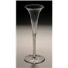 Image 1 : An opaque-twist toasting glass, of typical drawn trumpet form, on a double series stem and a coni...