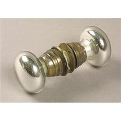 A pair of American silvered door handles, of globular form, 6cm diameter, late 19th century (slig...