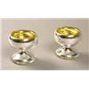 A pair of Varnish & Co. silvered pedestal salts, with gilt interiors, 7.5cm high, inset patent di...