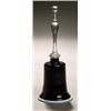A model of a hand bell, with clear handle, the dark-blue bell applied with an opaque-white rim, 3...
