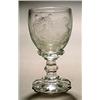 Image 1 : A Bohemian clear and intaglio engraved goblet, engraved and polished with a domestic scene of par...