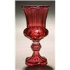 Image 1 : A Bohemian ruby-flashed goblet, the fluted thistle-shaped bowl supported on a knopped stem cut wi...