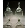 Image 1 : A pair of Low Countries cut footed urns and domed spire covers, with ovoid bodies and domed feet,...