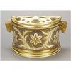 Image 1 : A Derby demi-lune Bough pot and pierced liner, gilt with three flowerheads and scrolling foliage,...