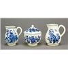 A Worcester blue and white baluster sparrow-beak jug, printed in blue with floral sprays and inse...