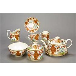 A Coalport (John Rose) 'Japan' pattern part tea service, painted and gilt in the kakiemon manner...