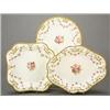 Image 1 : A Royal Crown Derby part dessert service, painted with sprays of pink roses, within a borderr of...