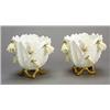 Image 1 : A pair of James Shaw (Longton) Christmas cactus vases, modelled in the manner of Moore Bros., wit...