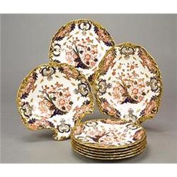 A Royal Crown Derby Imari part dessert service, printed and painted with pattern no. 4363, compri...