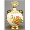 Image 1 : A Royal Worcester two-handled globular vase with a flared bucket neck, printed, painted and gilt...