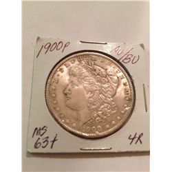 1900 MORGAN SILVER DOLLAR MS-63+