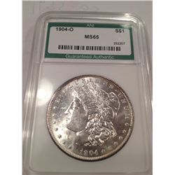 1904-O GRADED MS-65  MORGAN SILVER DOLLAR