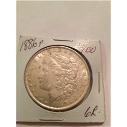 1886 MORGAN SILVER DOLLAR AU/BU