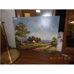 PITCHER  - FARM HOUSE - ON CANVASS