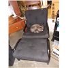 Image 1 : BLACK CUSION & METAL OVERSIZE CHAIR AND OTTOMAN