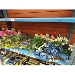 SHELF LOT ASSORTED ARTIFICIAL FLOWERS