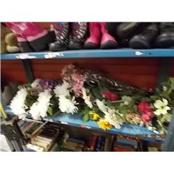 SHELF LOT ASSORTED ARTIFICIAL FLOWERS