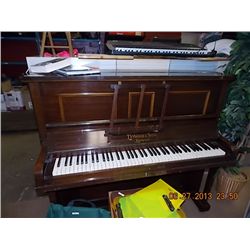 PIANO - LYNWOOD AND SONS LONDON MAHOGANY CASED STEEL BACK