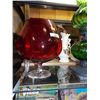 Image 1 : CRANBERRY GLASS LARGE WINE GLASS