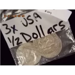 USA HALF DOLLARS - 3 - 1974-1972-1976