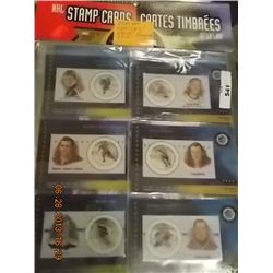 NHL STAMP CARDS - 2000 SET - GRETZKY, HOE, ORR -