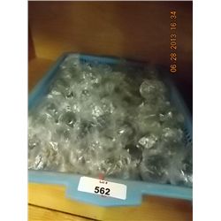 BLUE TRAY OF GLASS BALLS