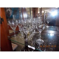 VINTAGE CRYSTAL GLASSES - SUN FLOWER & WHEAT PATTER - 6PC