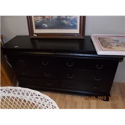 BLACK DRESSER - 8 DRAWER - 2 ARE HIDDEN