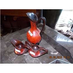 RETRO CREAM & SUGAR & VASE