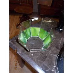 LEADED GLASS BOWL - GREEN