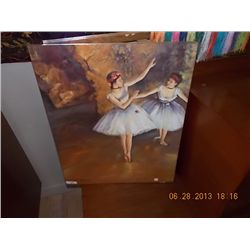 OIL ON CANVASS TRANSFER PRINT - BALLERINAS