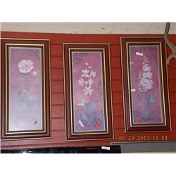 FRAMED PICTURE SET - FLOWERS - 3PC