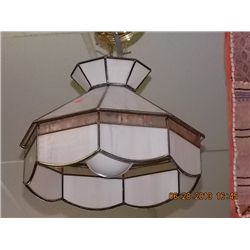 HANGING CEILING LAMP - WHITE & CREAM COLORED GLASS