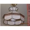 Image 1 : HANGING CEILING LAMP - WHITE & CREAM COLORED GLASS