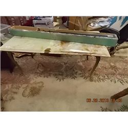 ONYX AND BRASS COFFEE TABLE -  2 PIECES
