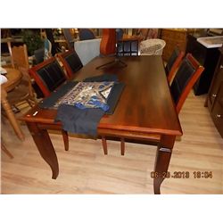 DINING TABLE - SOLID HARDWOOD - DARK WALNUT STAIN - NEW