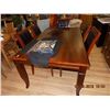 Image 1 : DINING TABLE - SOLID HARDWOOD - DARK WALNUT STAIN - NEW
