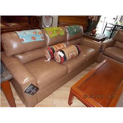 CONTEMPORARY DESIGN SOFA - BRINDLE LEATHER -NEW